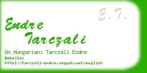 endre tarczali business card